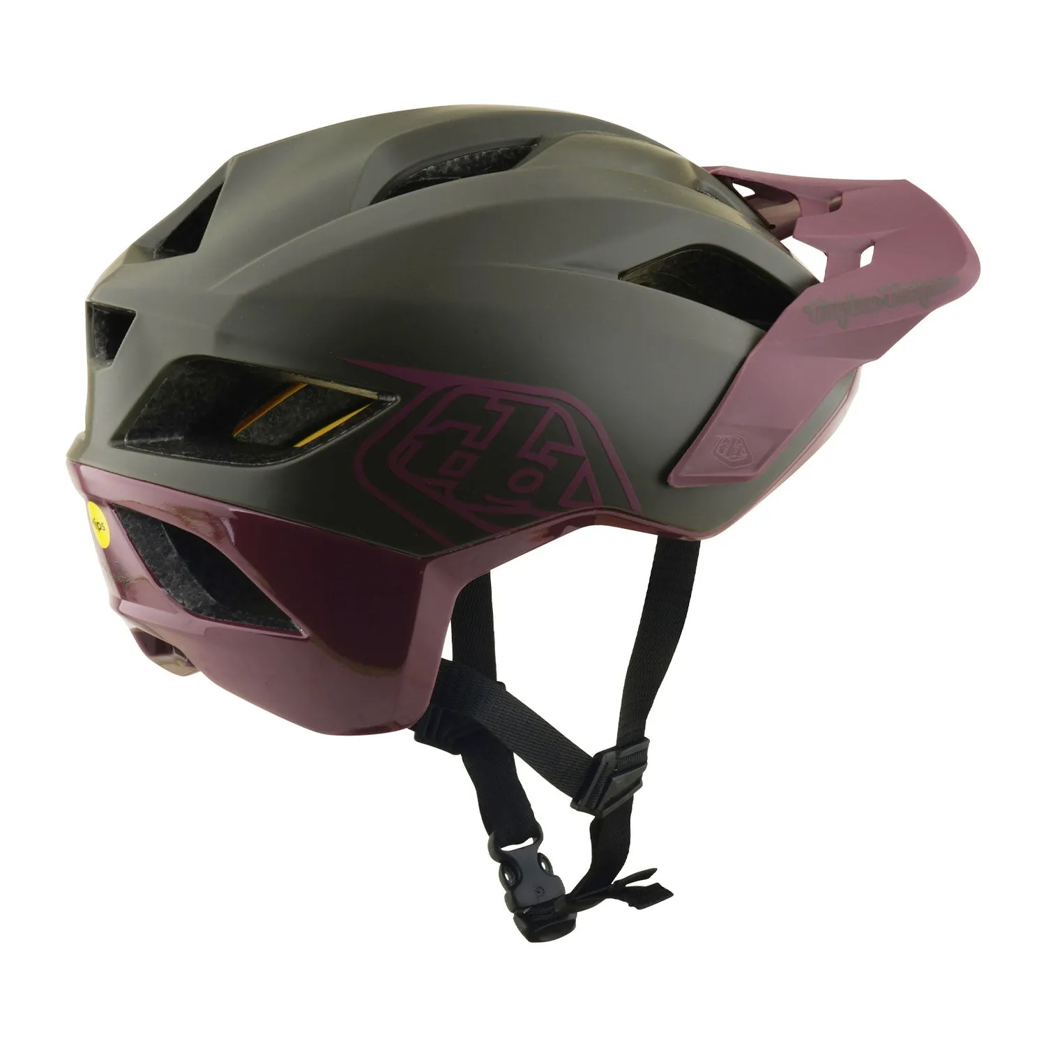 Troy Lee Designs Flowline Point casco bici verde viola MIPS