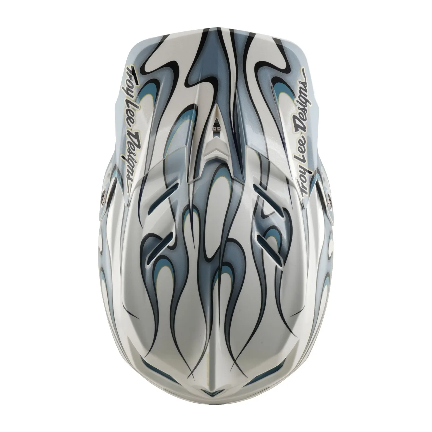Troy Lee Designs D4 Composite Torched casco bianco argento MIPS