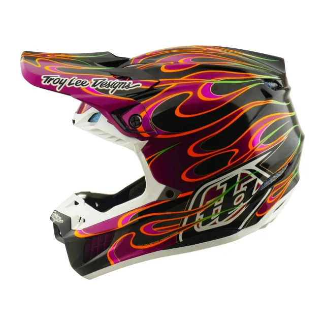 Troy Lee Designs SE5 Carbon casco moto nero viola Mips