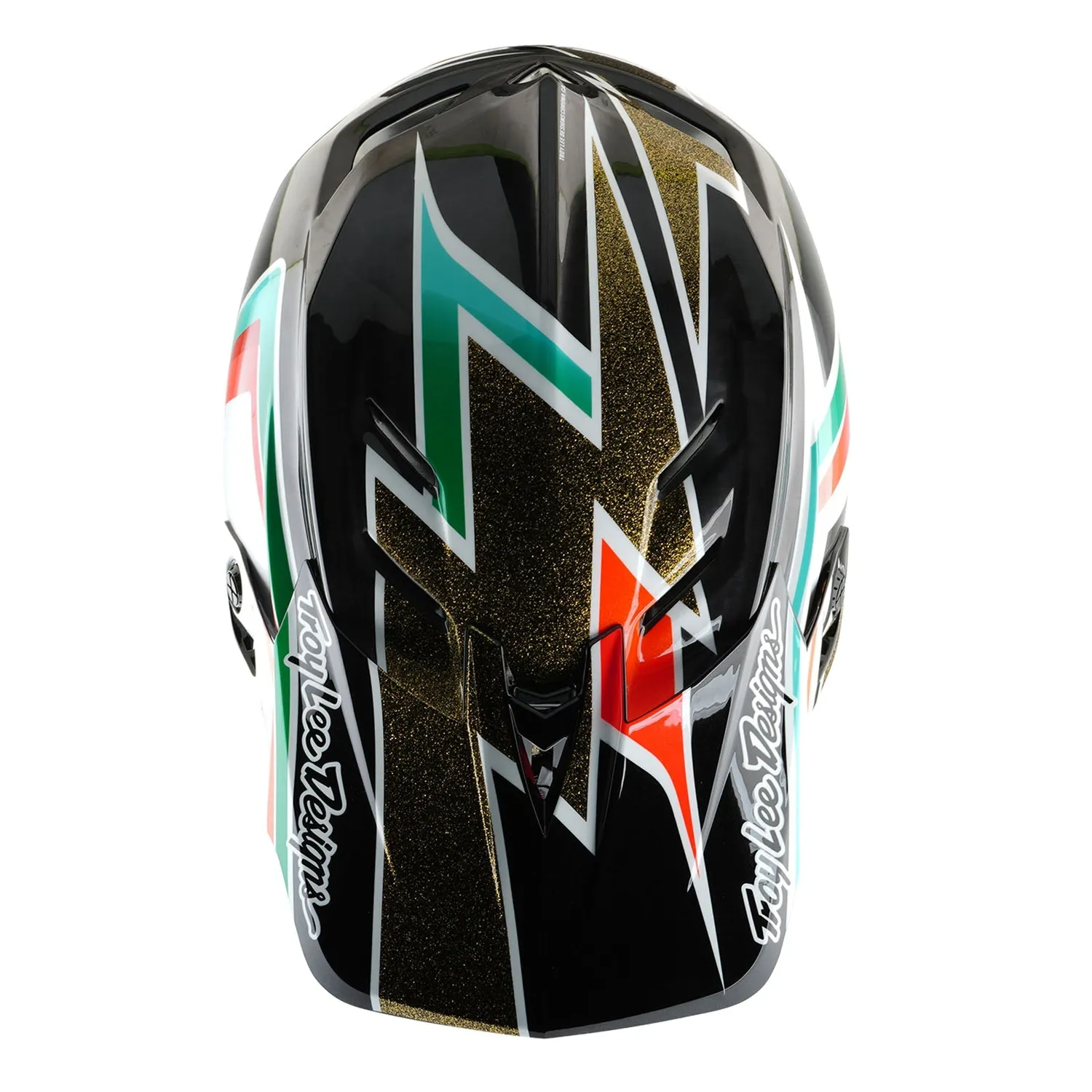 Troy Lee Designs D4 Carbon Casco Integrale Frames Black Gold MIPS