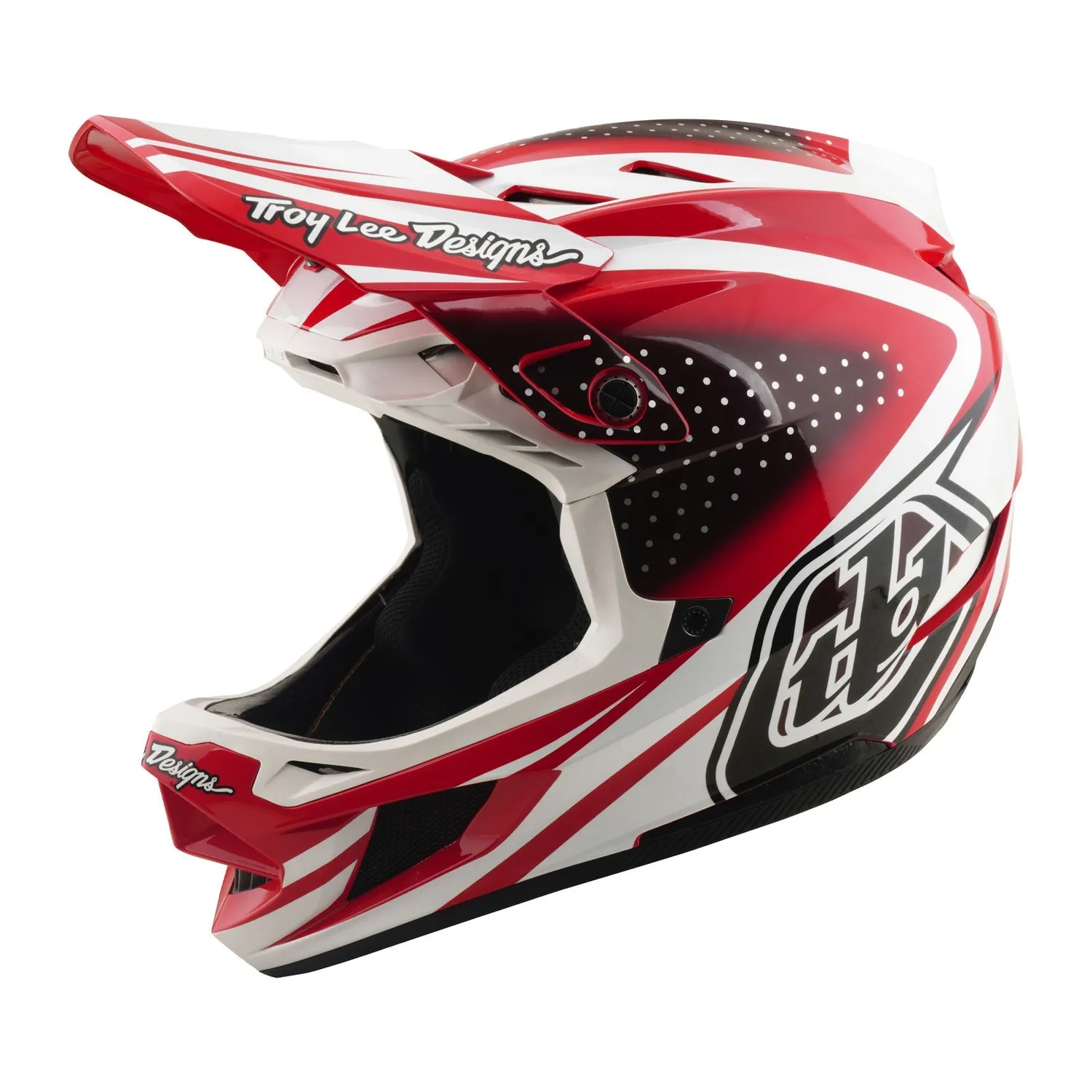 Troy Lee Designs D4 Polyacrylite casco integrale Fire White MIPS