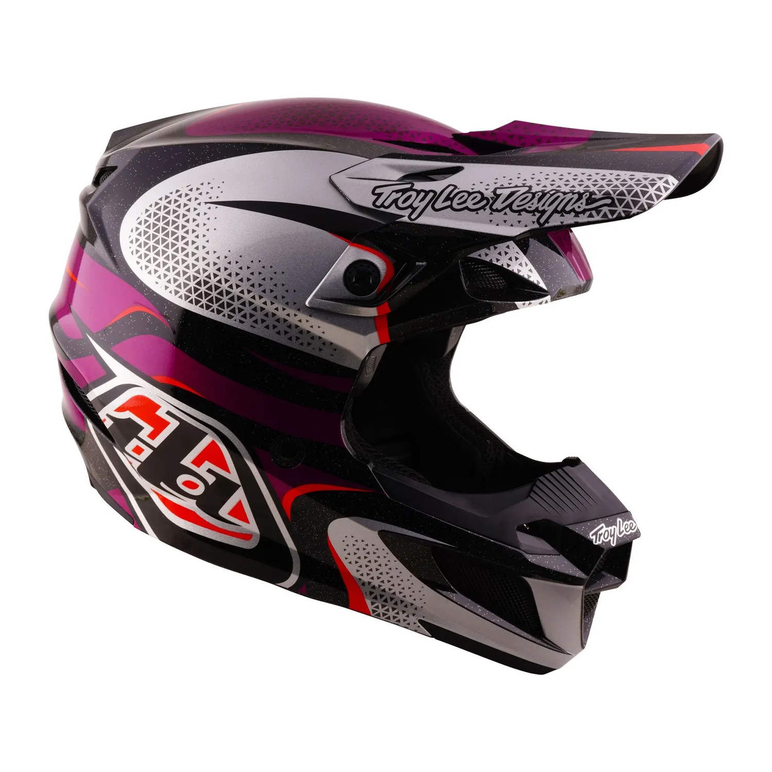 Troy Lee Designs SE5 Polycarbonate casco moto viola nero MIPS