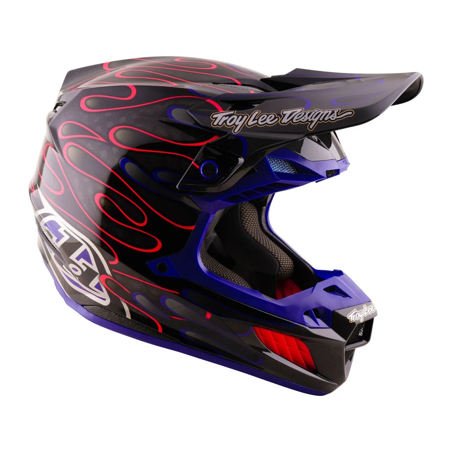 Troy Lee Designs SE5 Carbon Overspray casco moto nero magenta