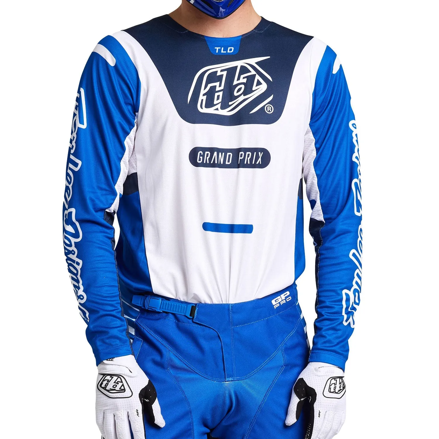 Troy Lee Designs GP Pro maglia moto White Blue stretch