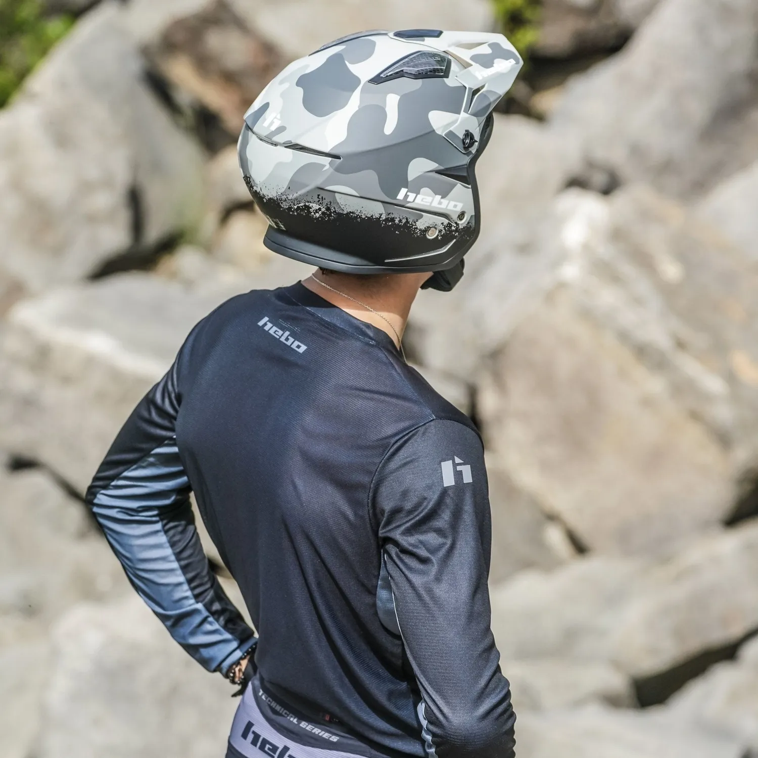 Hebo Zone 5 casco trial camo ECE 22-06