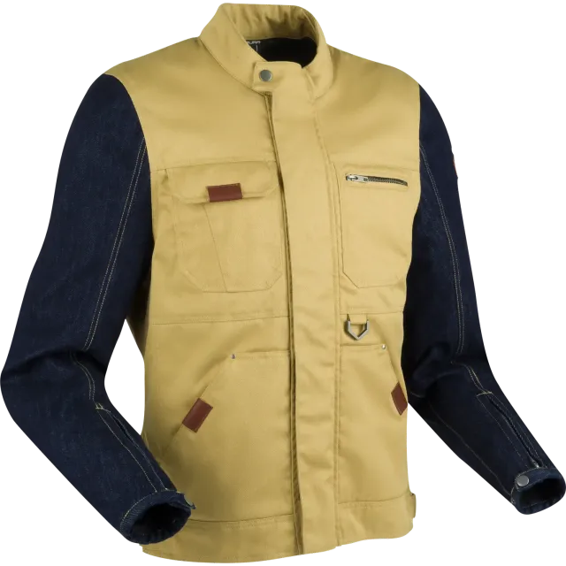 Segura Osborn giacca moto uomo beige blu impermeabile