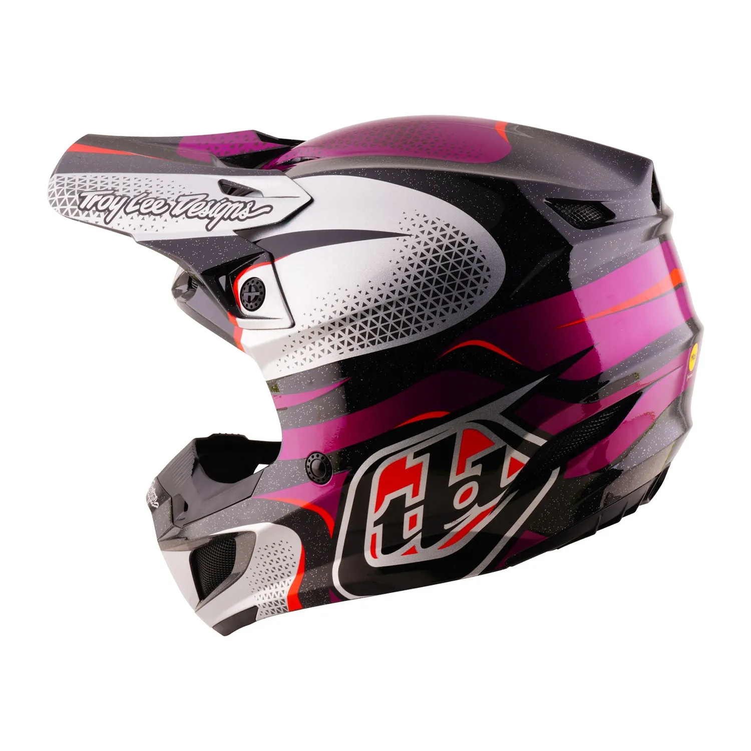 Troy Lee Designs SE5 Polycarbonate casco moto viola nero MIPS