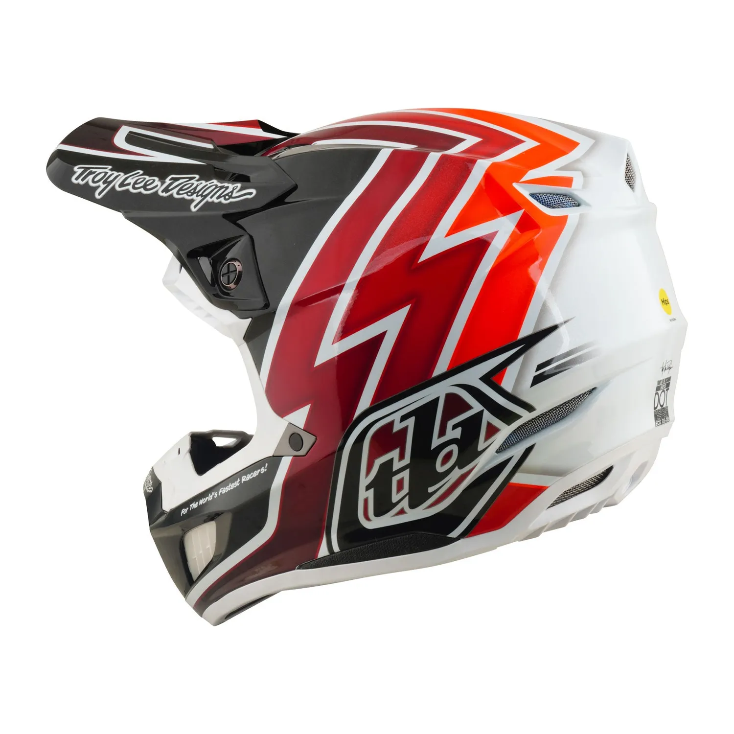 Troy Lee Designs SE5 Composite Boltz casco moto nero rosso