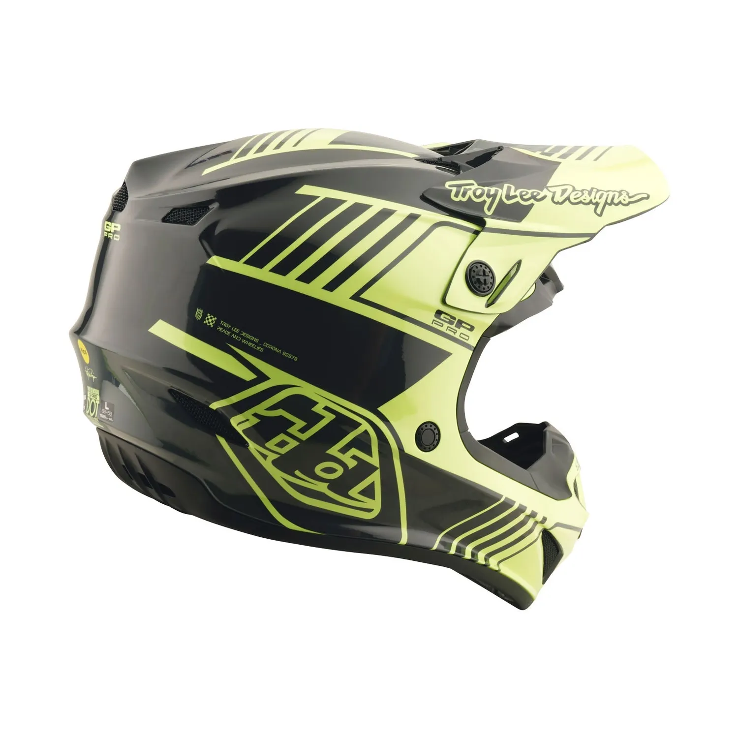 Troy Lee Designs GP Pro Segment casco moto giallo nero MIPS