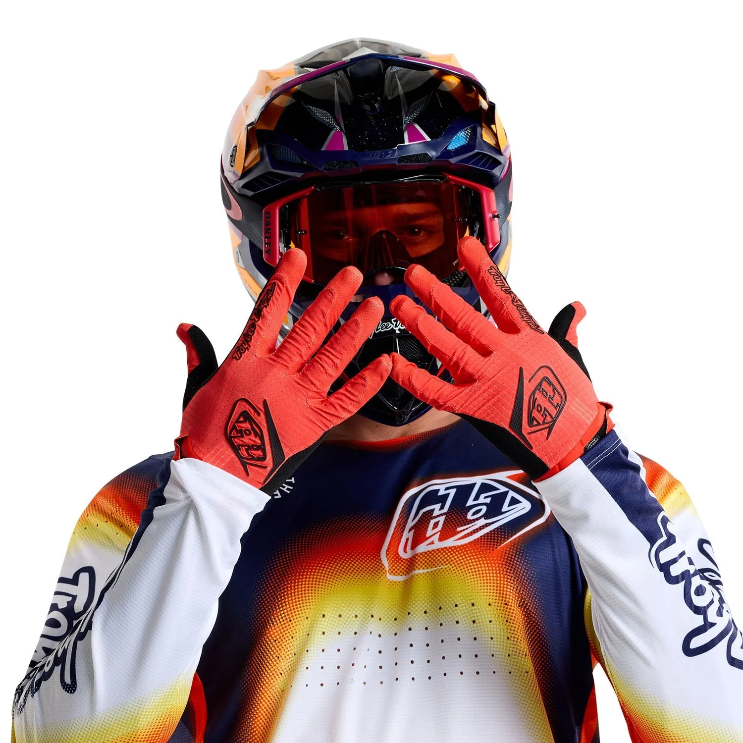 Troy Lee Designs Air Guanti Moto Mono Orange traspiranti
