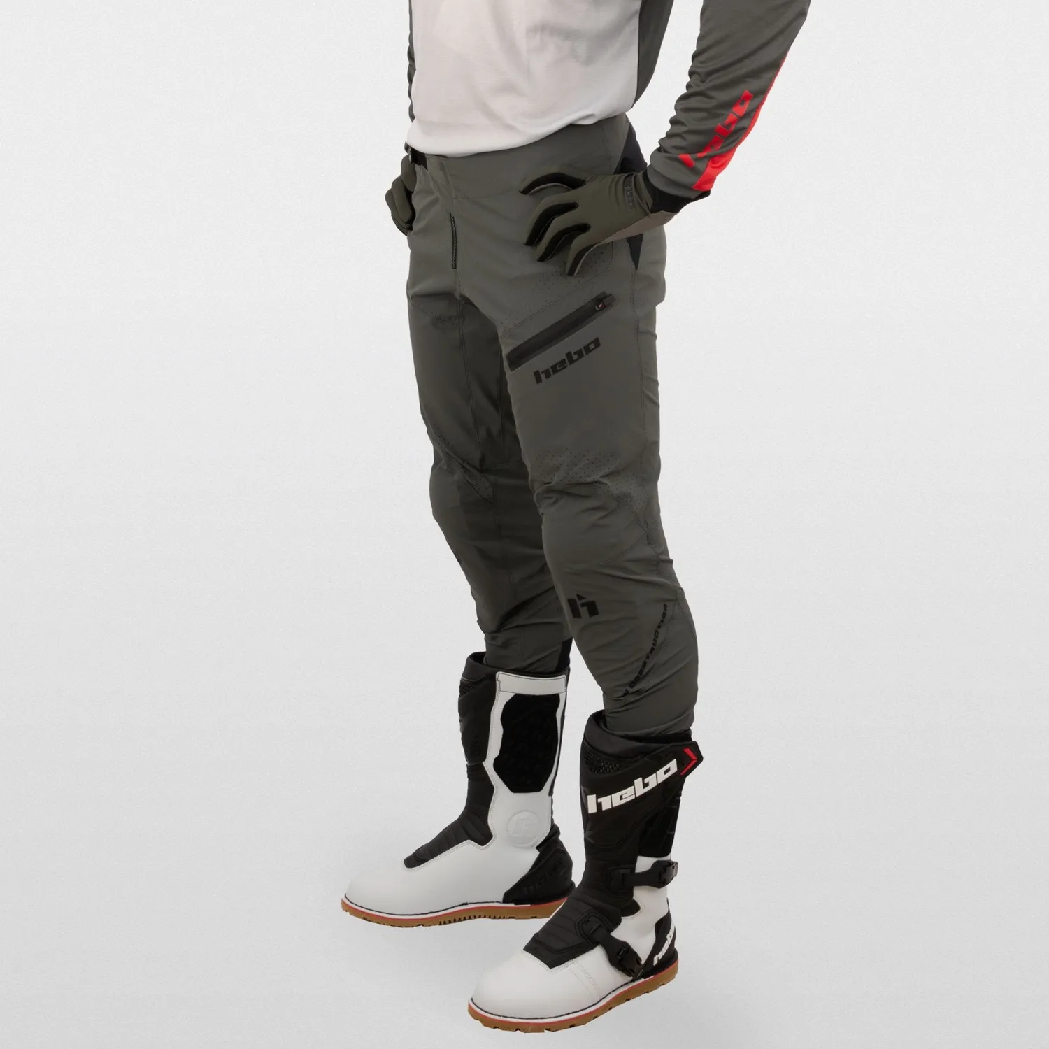 Hebo Tech pantaloni trial grigi protettivi