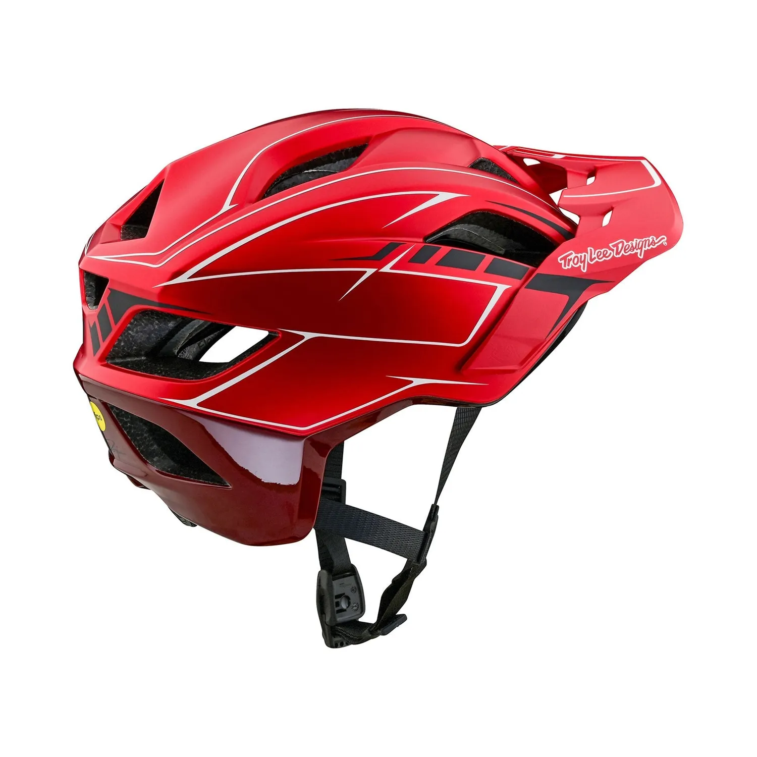 Troy Lee Designs Flowline SE Pinstripe casco bici rosso MIPS