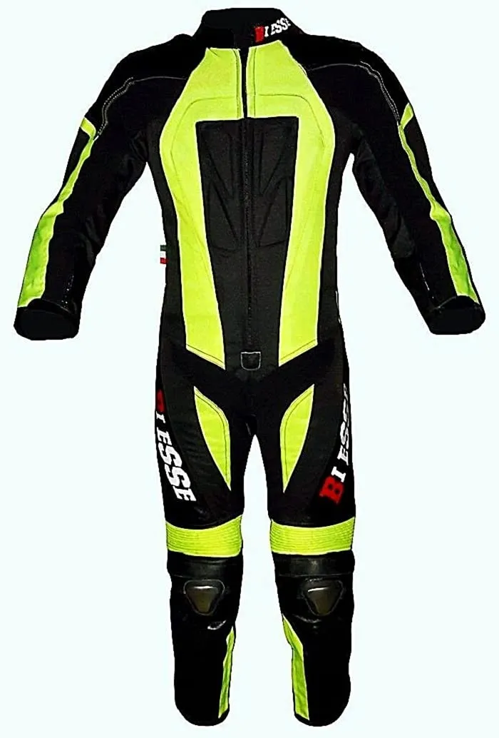 Bi Esse Tuta Minimoto Bambino Pelle 3XS Nero Arancio