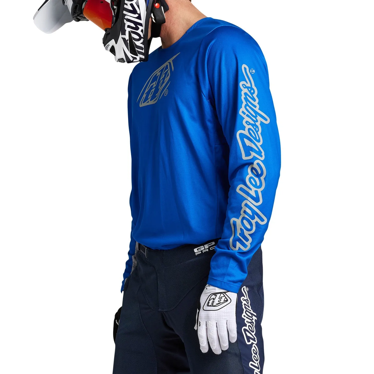 Troy Lee Designs GP Pro Maglia moto blu argento uomo