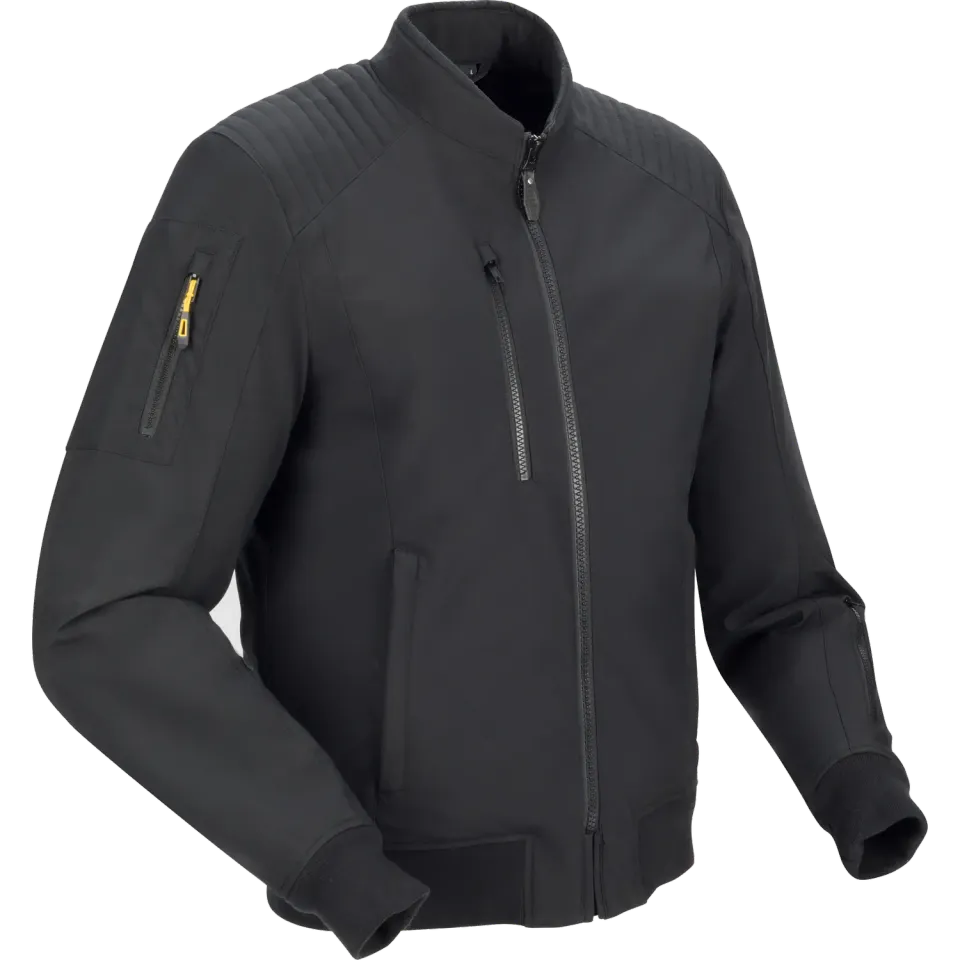 Segura Rebel Polk giubbotto moto nero softshell antivento