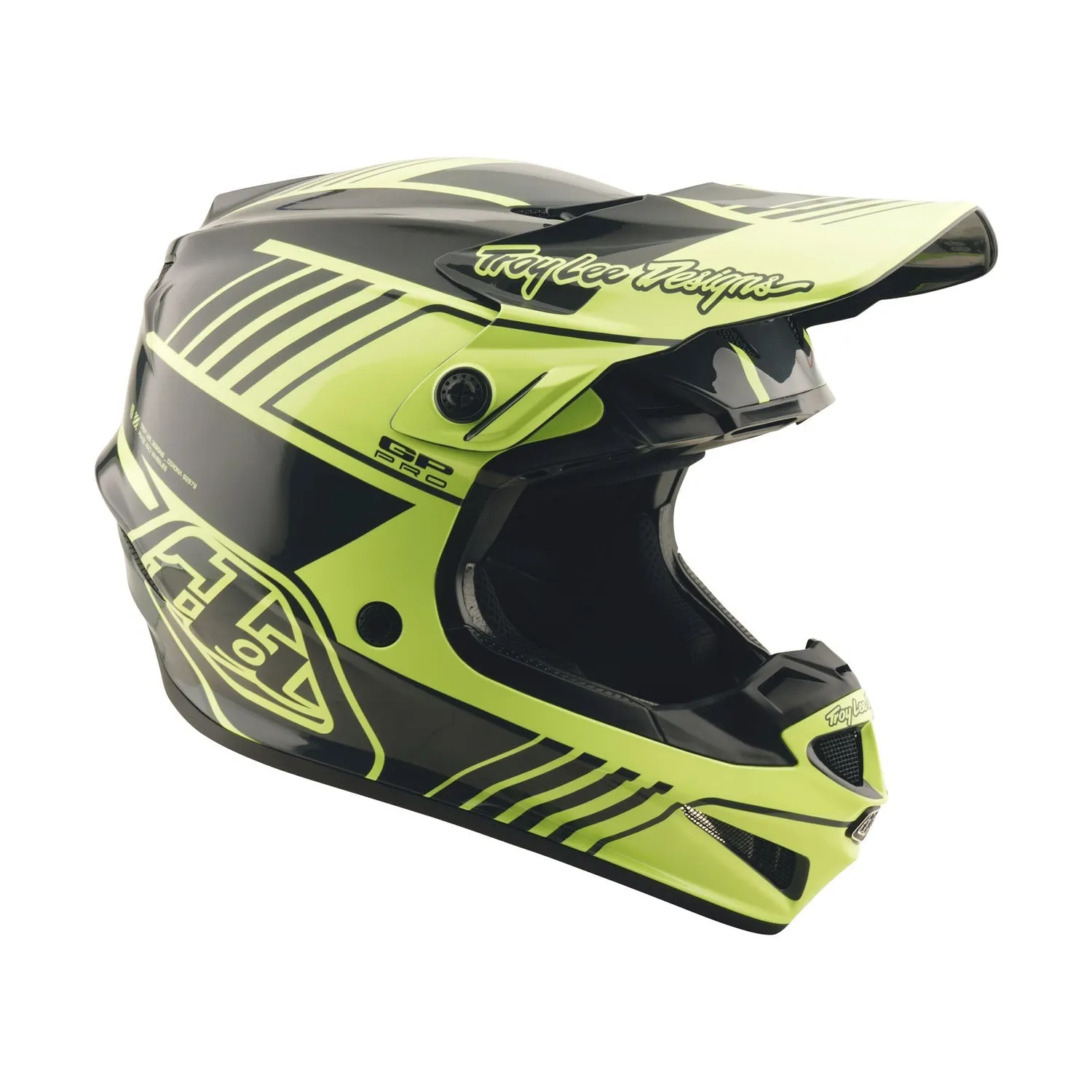 Troy Lee Designs GP Pro Segment casco moto giallo nero MIPS