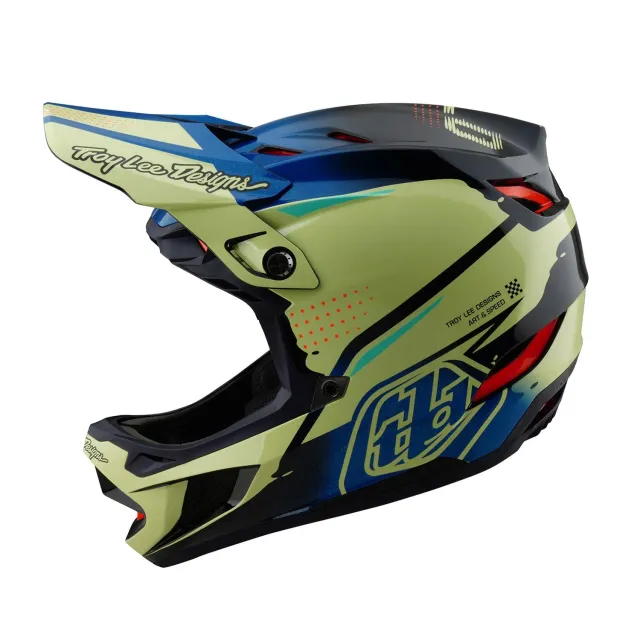 Troy Lee Designs D4 Composite casco integrale Drip Glo Yellow MIPS
