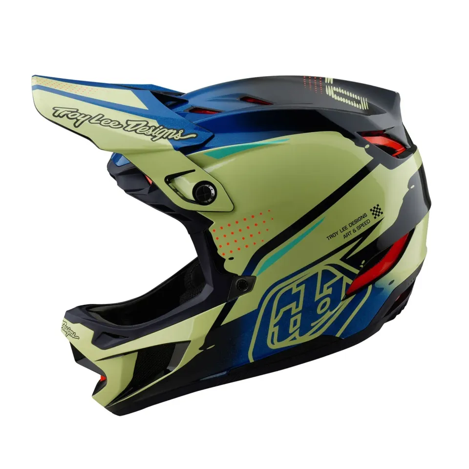 Troy Lee Designs D4 Composite casco integrale Drip Glo Yellow MIPS