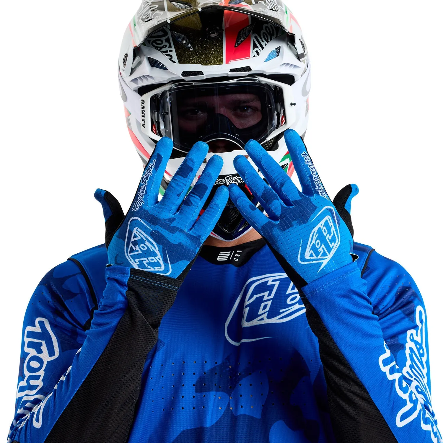 Troy Lee Designs Air Blotted guanti moto blu