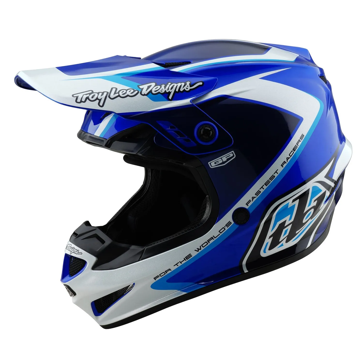 Troy Lee Designs GP Shutter casco moto bambino blu