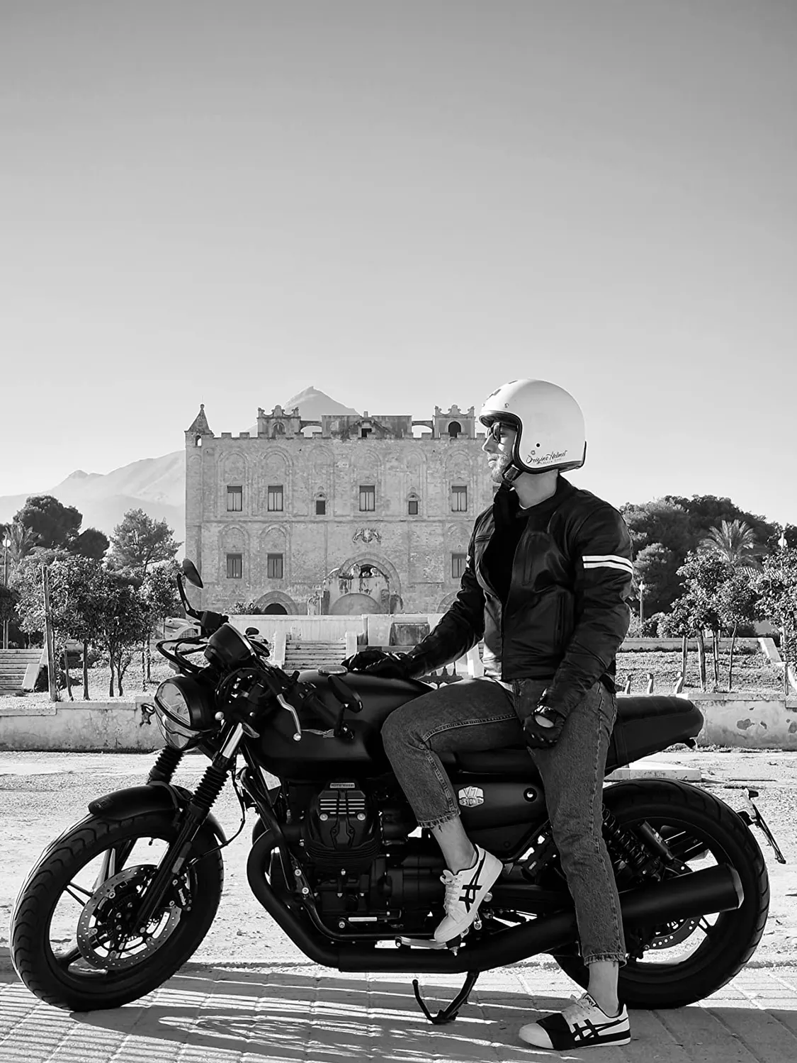 Bi Esse Giacca Moto Pelle Vintage Cafe Racer L