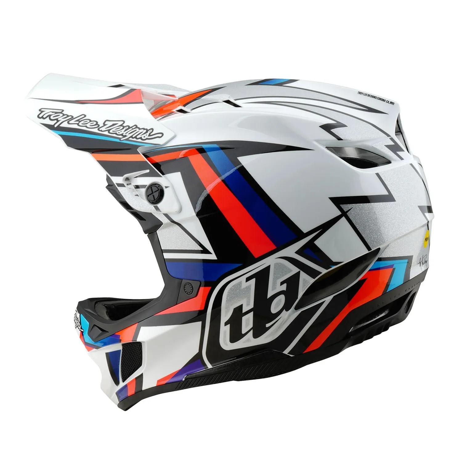 Troy Lee Designs D4 Composite MIPS casco MTB Bianco Argento