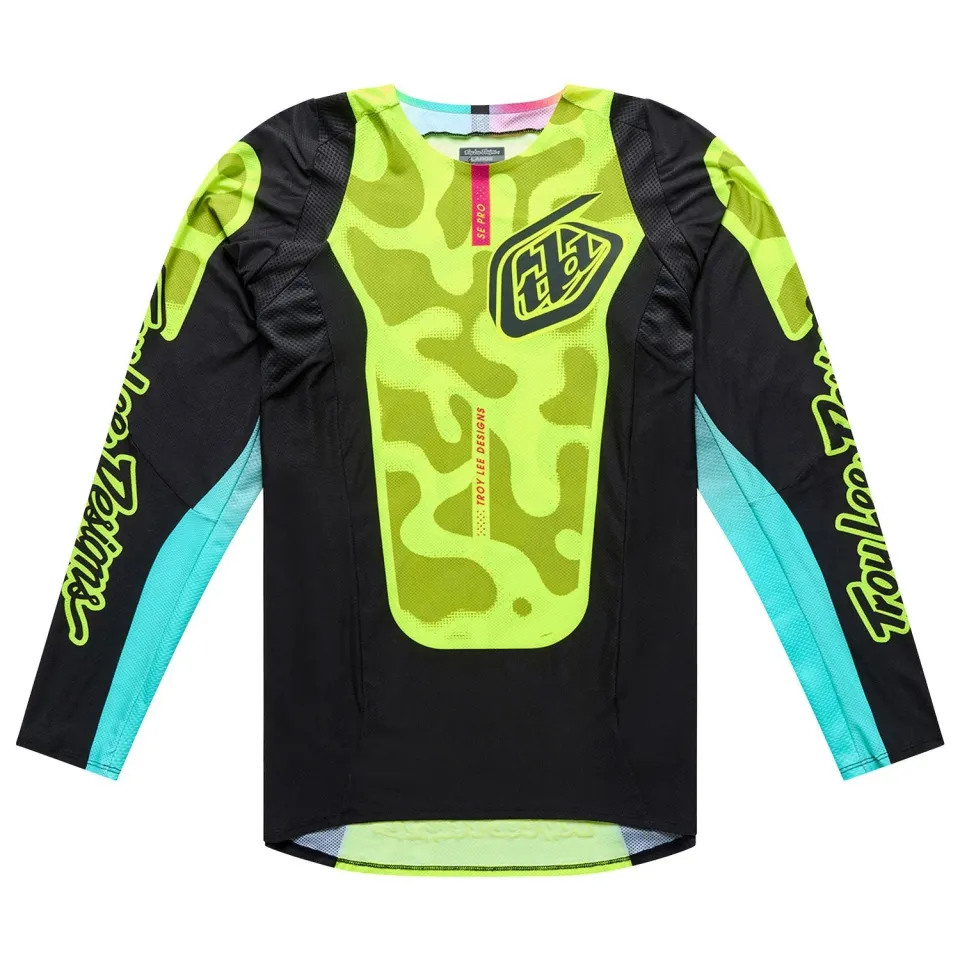 Troy Lee Designs SE Pro maglia moto nero giallo fluo